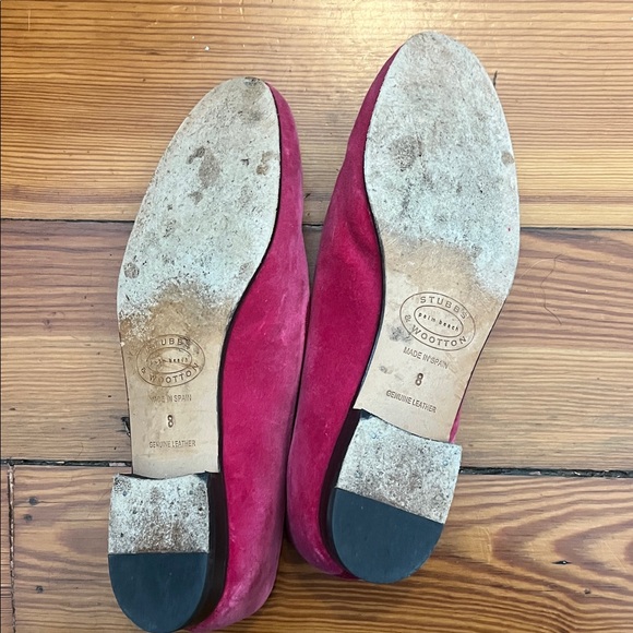 Stubbs & Wootton Fuchsia Velvet Loafers - Picture 3 of 3